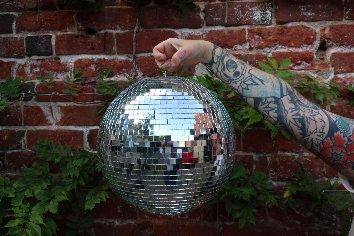 A disco ball available to borrow
