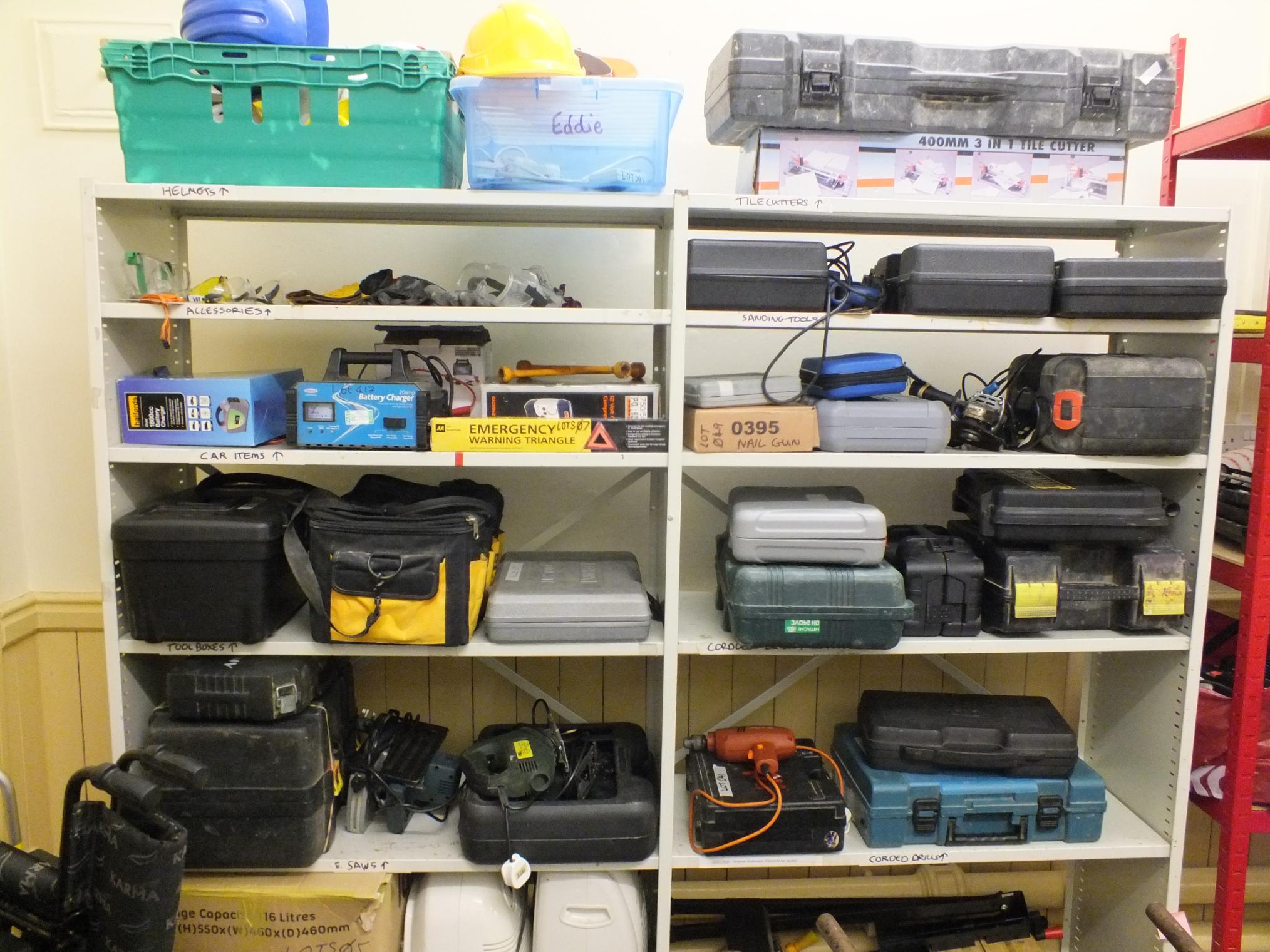 Inside the library space with shelving and items